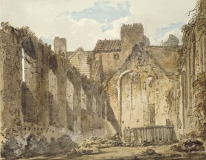 ロンドン、サヴォイ宮殿の礼拝堂の遺跡、1795-96年（いくつかの茶色のインクを使用した水彩画、グラファイトの表示の上）